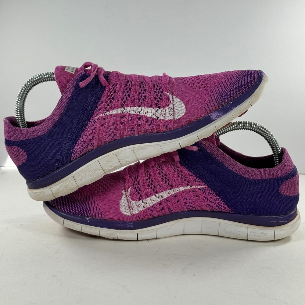 Nike Free Flyknit 4.0 Womens Purple Pink‎ Running Shoes 631050-615 Size 8.5 - Picture 11 of 12